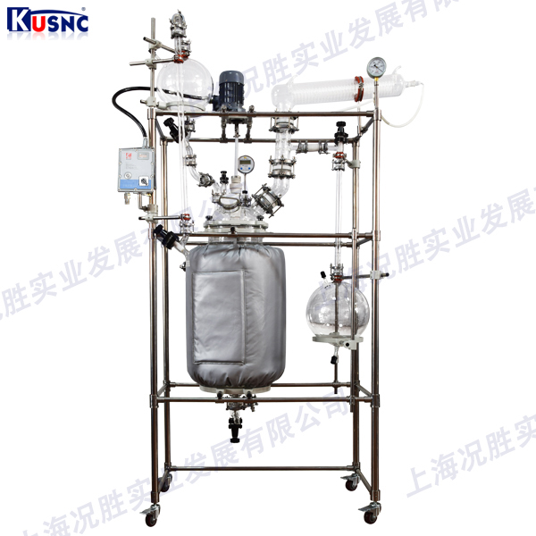 定制型100L雙層玻璃反應(yīng)釜（保溫套）